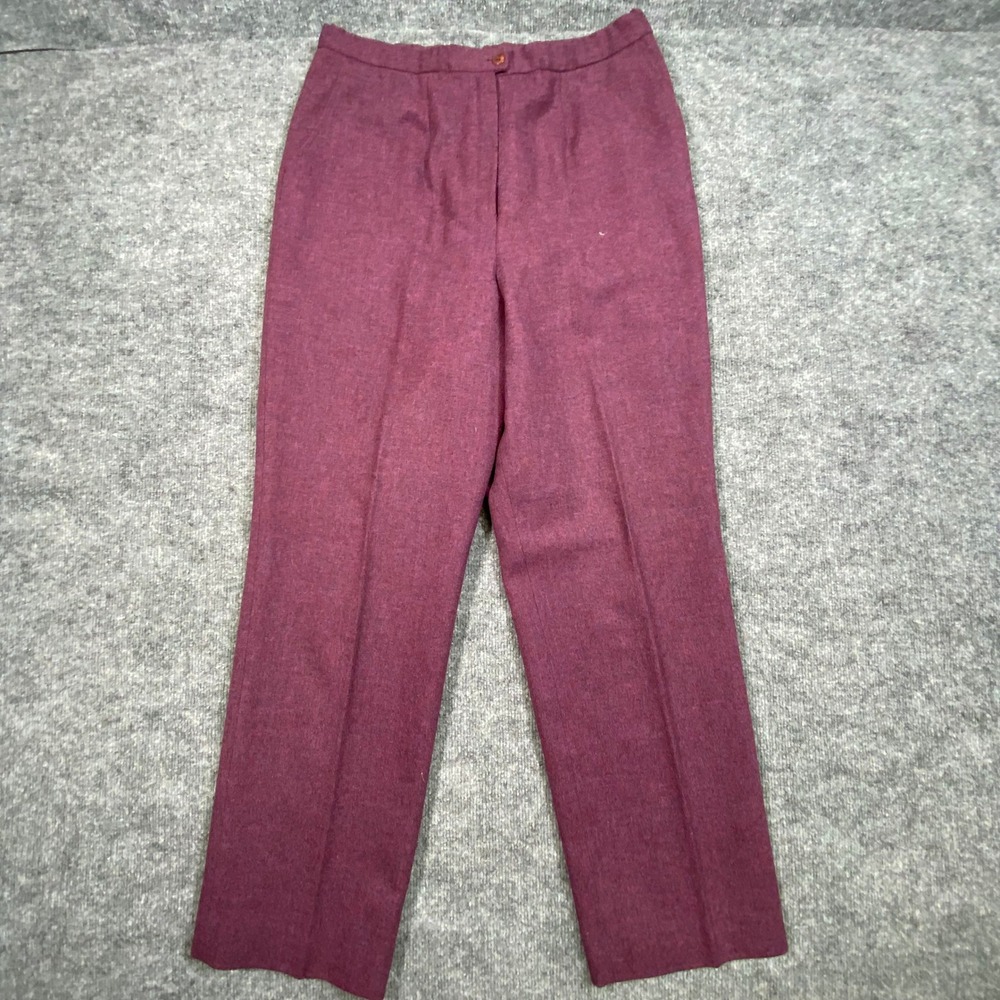 Pendleton Classic Womens 16 Wool Trousers Plum Purple High Rise Straight Leg USA